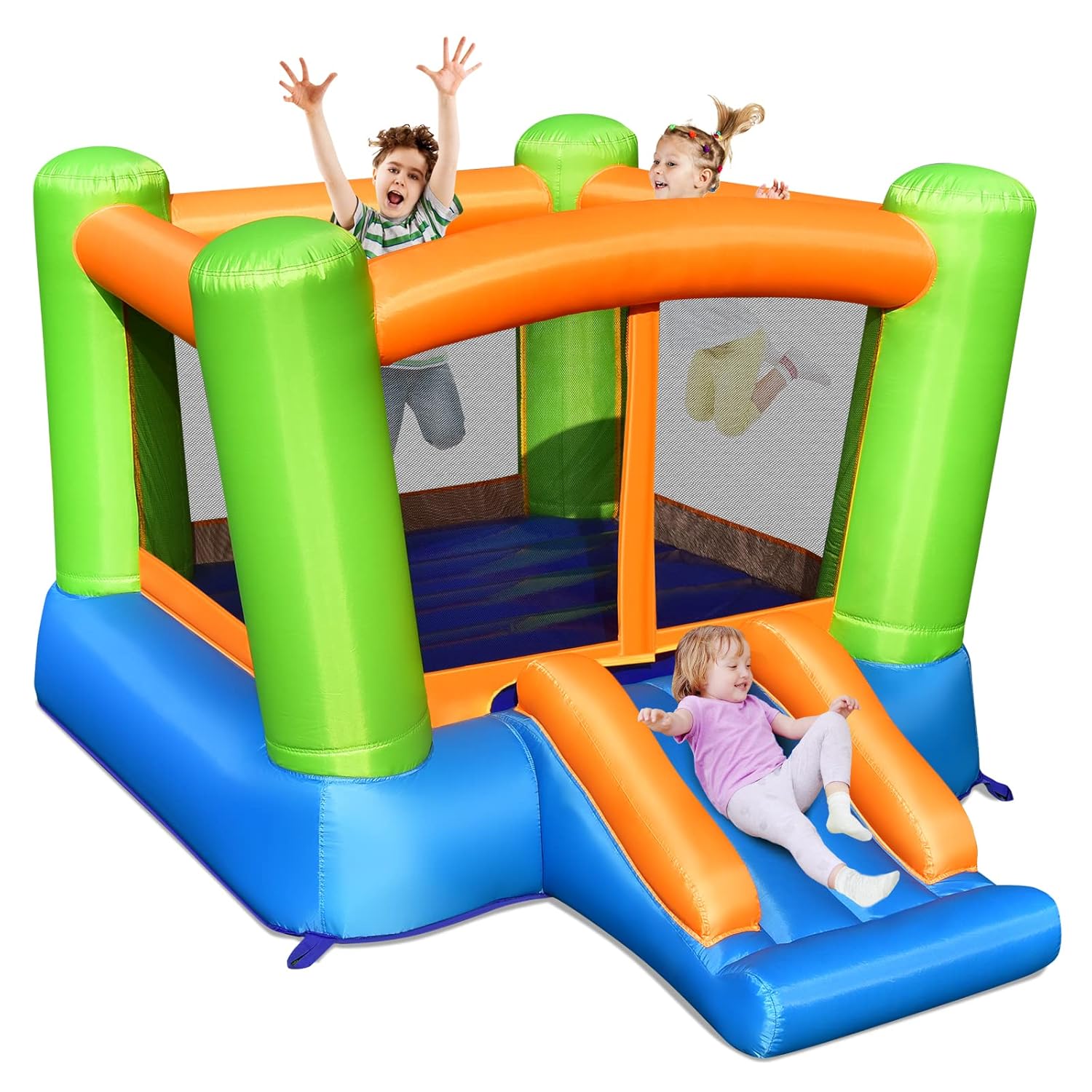 71c6PhUq95L._SL1500_ Inflatable Bounce House, Kids Bounce Castle Outside - Image 1